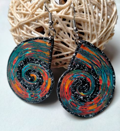 Boucles d'Oreilles "Sahara" - Argile Polymère Colorée Faites Main - Au Gré des Idées