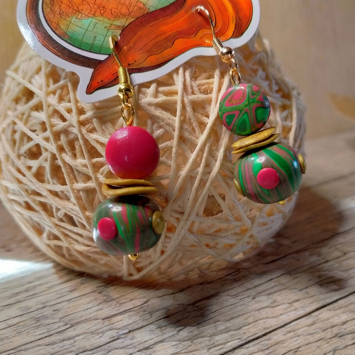 Boucles d'oreilles perles roses