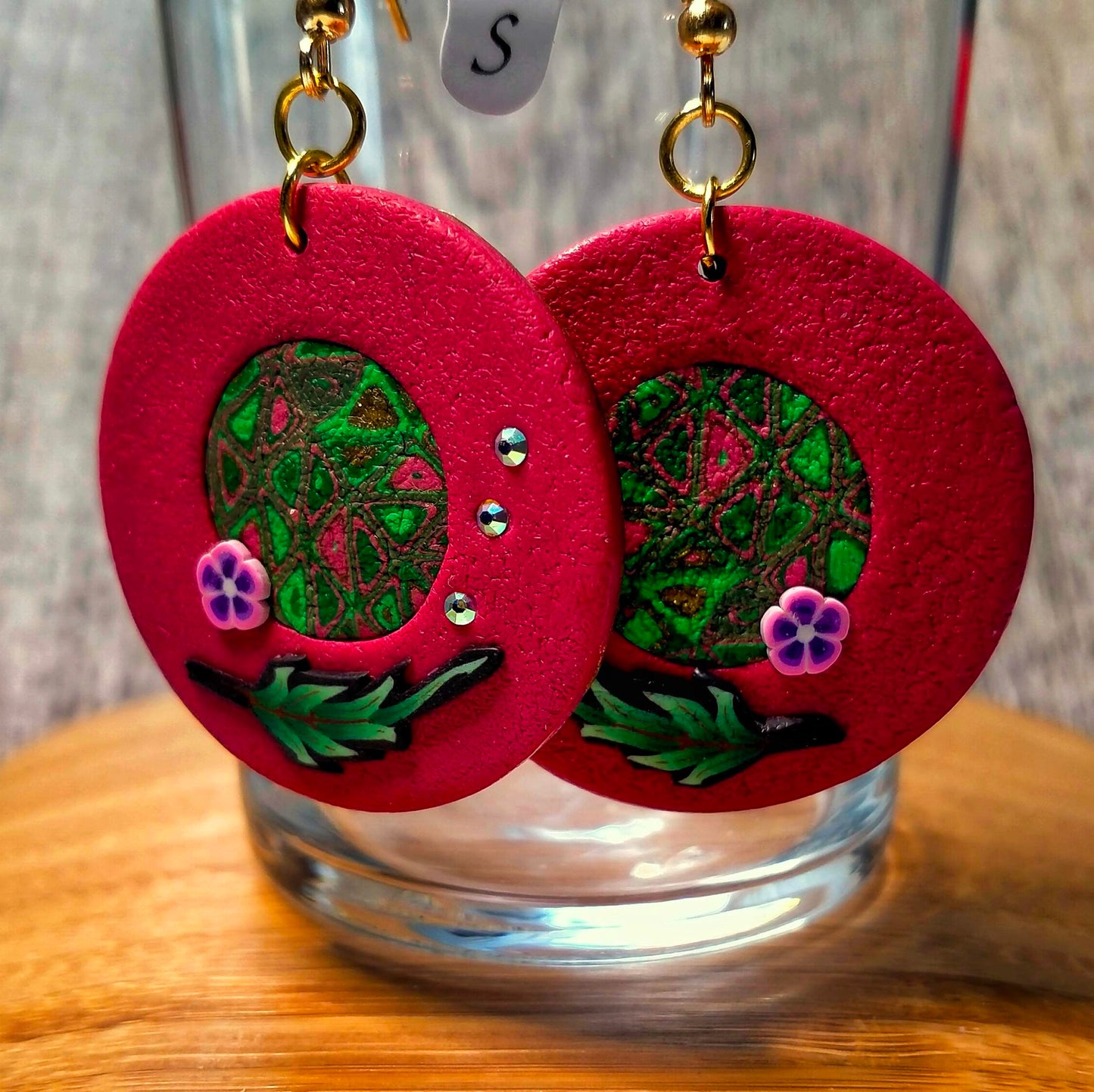 Boucles d'oreilles "retro rose"