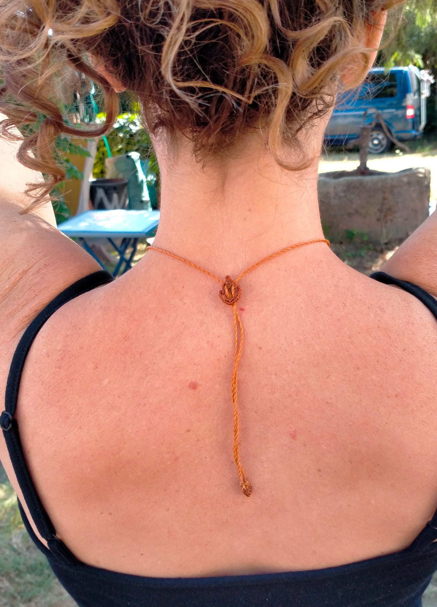 Collier "Fauve" Macramé Œil de Tigre - Pierre Naturelle