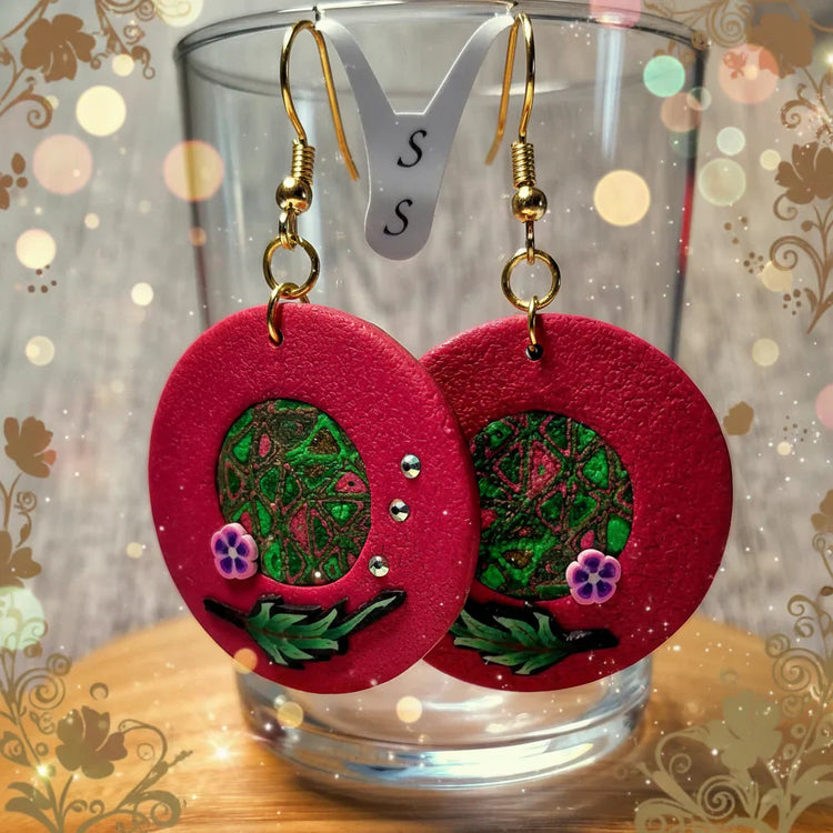 Collection Retro Rose - Bijoux Vintage Rose Vert Or