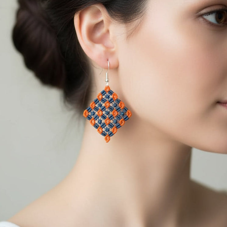 Boucles Leonie en denim et topaz