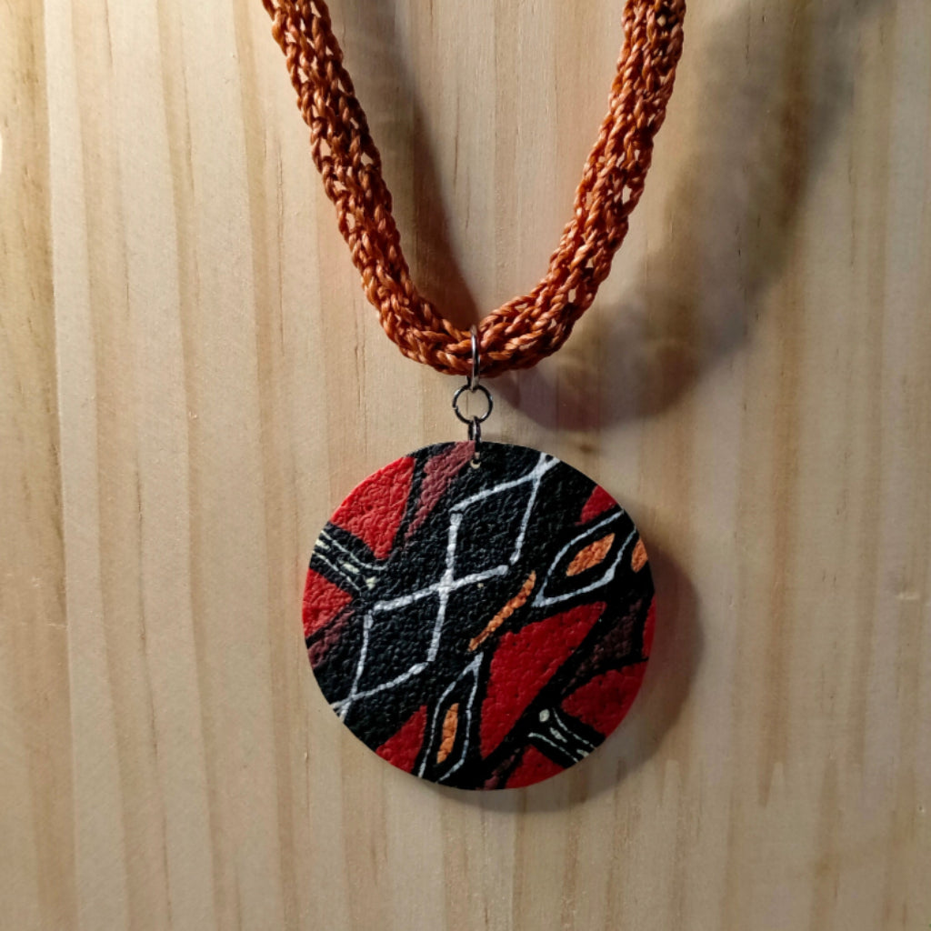 Collier "Lagos" - Pendentif Inspiration Africaine - Macramé Artisanal