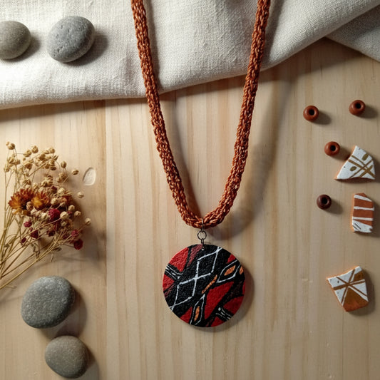 Collier "Lagos" - Pendentif Inspiration Africaine - Macramé Artisanal - Au Gré des Idées