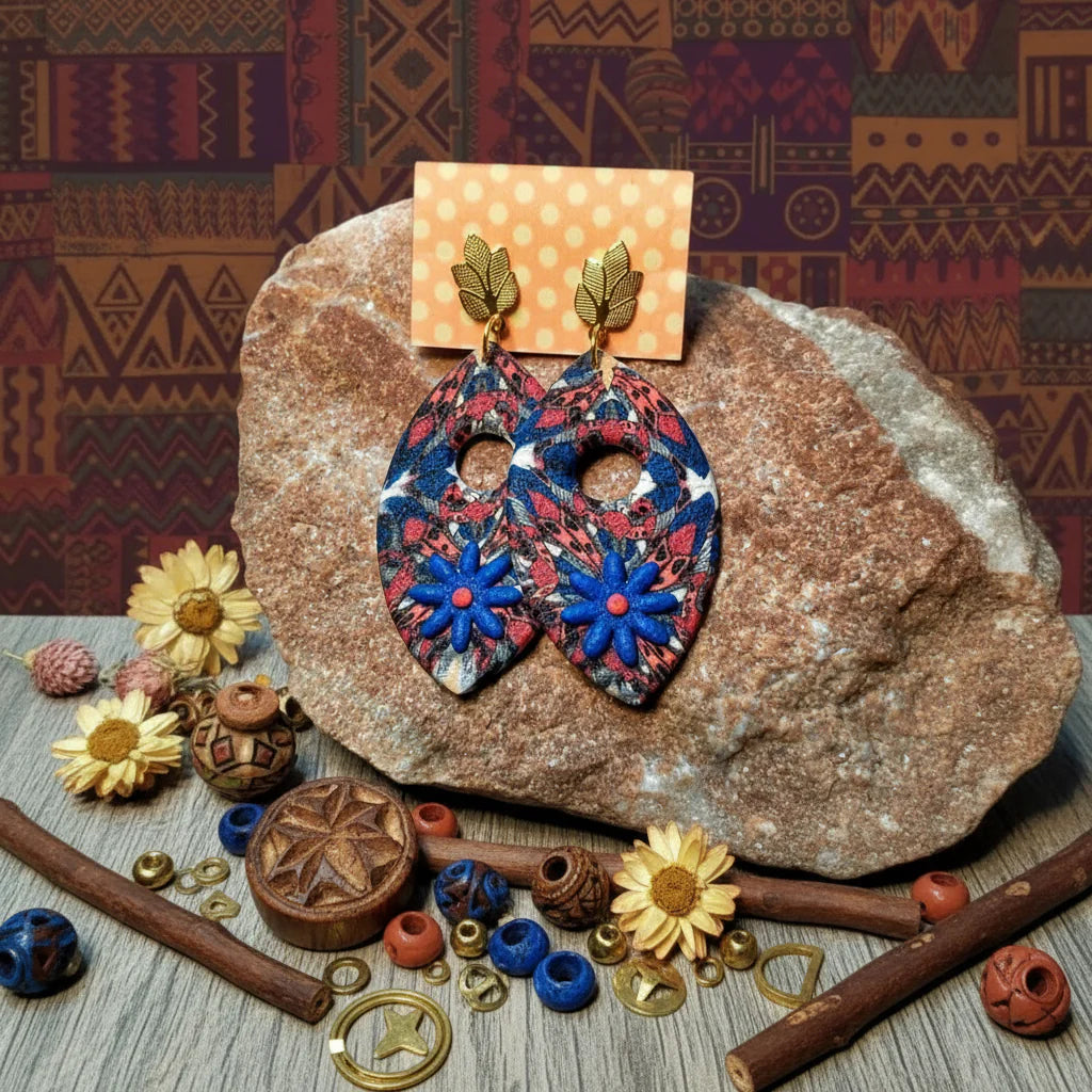 Boucles d'Oreilles "Solara" - Argile Polymère Multicolore