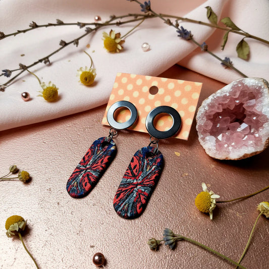 Boucles d'Oreilles "Kesi" - Argile Polymère Motifs Africains